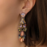Amber Bloom Set,Glass Earring, Gourd