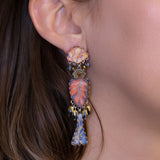 Amber Bloom Set,Long Glass Earring, Airi