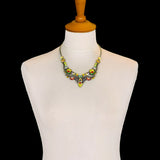 Yellow Flower Necklace Bright Sunset Set, Helios jewelry bust R3487B