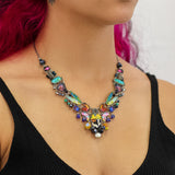 Candy Twist Set, Artistic Glass Necklace, Peppermint