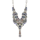 Blue Domes Set, Artistic Glass Necklace, Santoirini