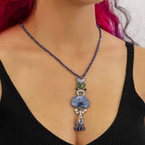 Blue Domes Set, Handmade Glass Necklace, Aegean