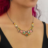 Sunflower Surprise Set, Colorful Glass Small Necklace, Hon