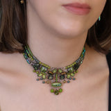 Forest Reflection Set,Glass choker Necklace, Sargazo