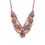 Amber Bloom Set,Glass Necklace, Potiron