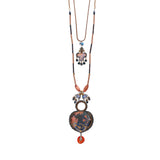 Amber Bloom Set, Layered Pendant Necklace, Zucca