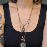 Amber Bloom Set, Layered Pendant Necklace, Zucca