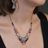 Amber Bloom Set,Delicate Necklace, Dynia
