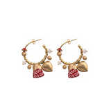 Gold Hoop Earrings Queen of Sheba Set, Marzipan