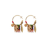 Green Hoop Earrings Queen of Sheba Set, Jin