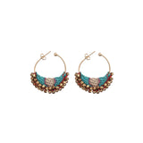 Turquoise Hoop Earrings Queen of Sheba Set, Auriel