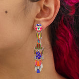 African Dance Set, Longboho Earrings, Hologram