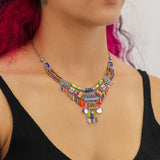 African Dance Set, Layered Boho Necklace, Prism