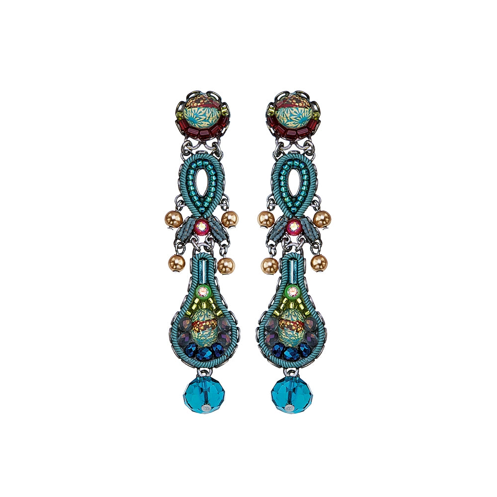 Turquoise Crown, Violet Earrings-0