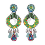 Green Tambourine Earrings-0