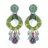 Green Tambourine Earrings-0